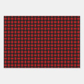 Red Black Weave Pattern Geschenkpapier Set (Vorderseite)