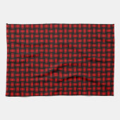 Red Black Weave Pattern Geschirrtuch (Horizontal)