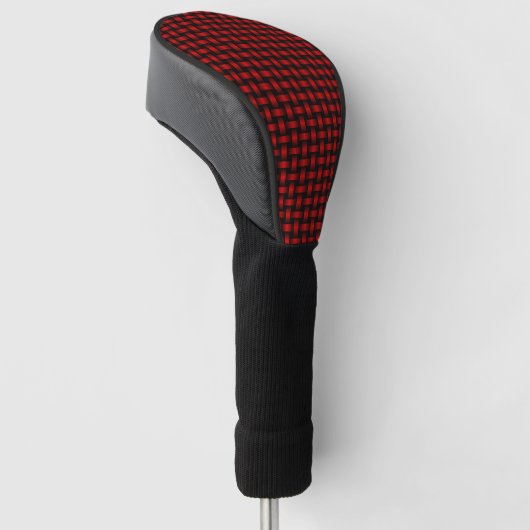 Red Black Weave Pattern Golf Headcover (angewinkelt)