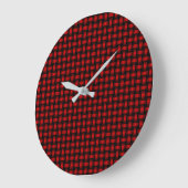 Red Black Weave Pattern Große Wanduhr (Winkel)