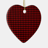 Red Black Weave Pattern Keramik Ornament (Rechts)