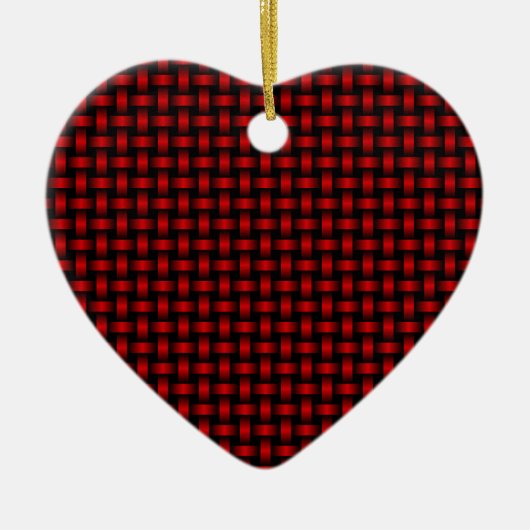 Red Black Weave Pattern Keramik Ornament (Vorne)