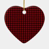 Red Black Weave Pattern Keramik Ornament (Hinten)