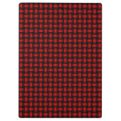 Red Black Weave Pattern Klemmbrett (Rückseite)