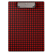 Red Black Weave Pattern Klemmbrett (Vorderseite)