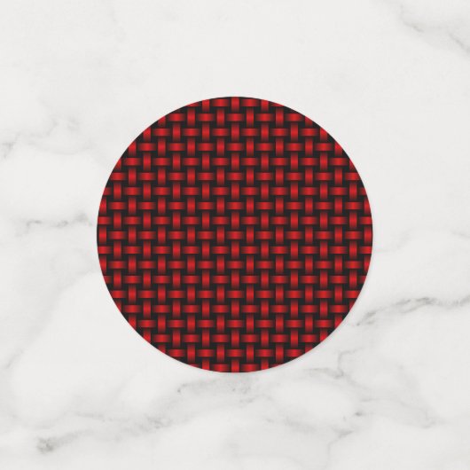Red Black Weave Pattern Konfetti (Klein Vorderseite)