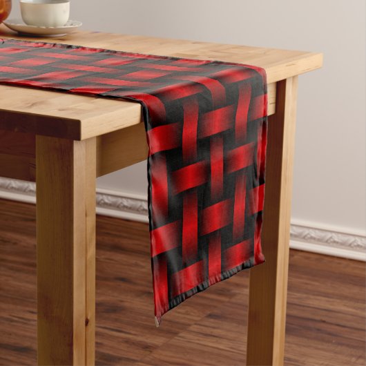 Red Black Weave Pattern Kurzer Tischläufer (Beispiel)
