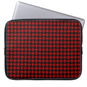 Red Black Weave Pattern Laptopschutzhülle (Vorderseite)