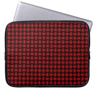 Red Black Weave Pattern Laptopschutzhülle