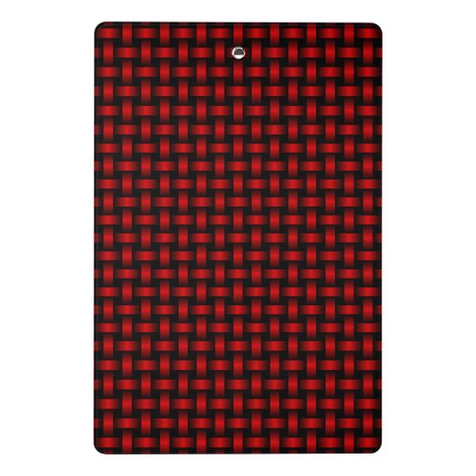 Red Black Weave Pattern Mini Klemmbrett (Rückseite)