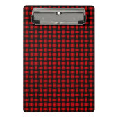 Red Black Weave Pattern Mini Klemmbrett (Vorderseite)