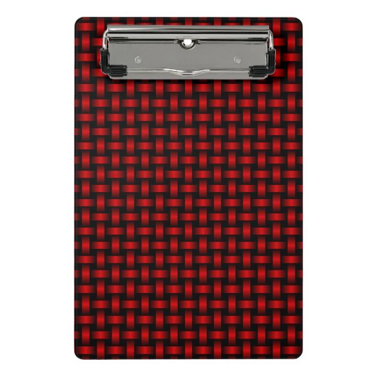 Red Black Weave Pattern Mini Klemmbrett (Vorderseite)