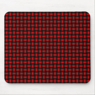 Red Black Weave Pattern Mousepad