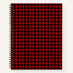 Red Black Weave Pattern Notizblock