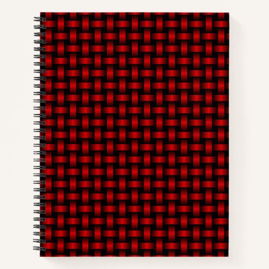 Red Black Weave Pattern Notizblock (Vorderseite)
