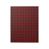 Red Black Weave Pattern Notizblock (Rotiert)