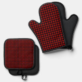 Red Black Weave Pattern Ofenhandschuh & Topflappen-Set (Vorderseite/Rückseite)