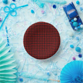 Red Black Weave Pattern Pappteller (Party)