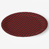 Red Black Weave Pattern Pappteller (Schrägansicht)
