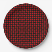 Red Black Weave Pattern Pappteller (Vorderseite)