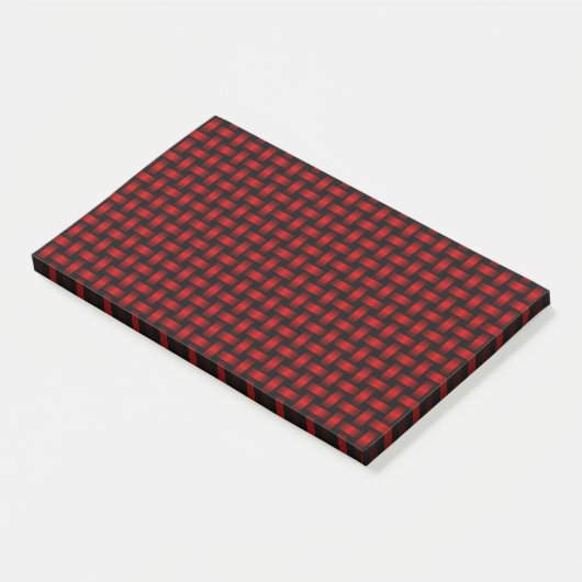 Red Black Weave Pattern Post-it Klebezettel (angewinkelt)