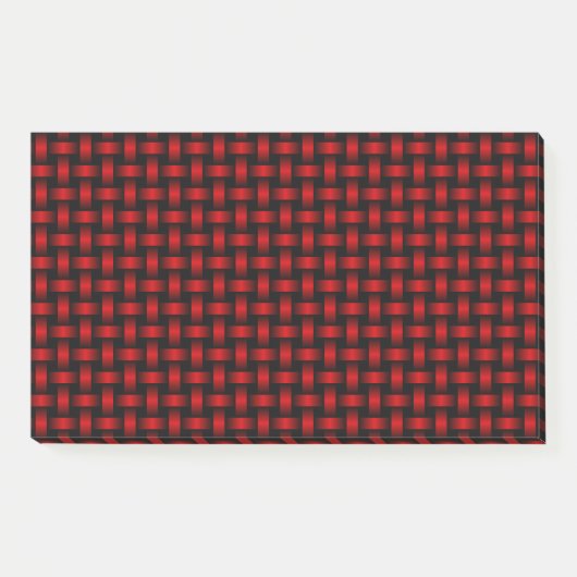 Red Black Weave Pattern Post-it Klebezettel (Vorderseite)