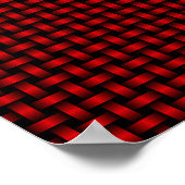 Red Black Weave Pattern Poster (Ecke)