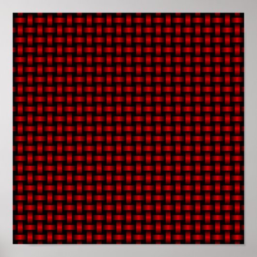 Red Black Weave Pattern Poster (Vorne)