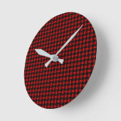 Red Black Weave Pattern Runde Wanduhr (Winkel)