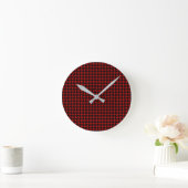 Red Black Weave Pattern Runde Wanduhr (Zuhause)