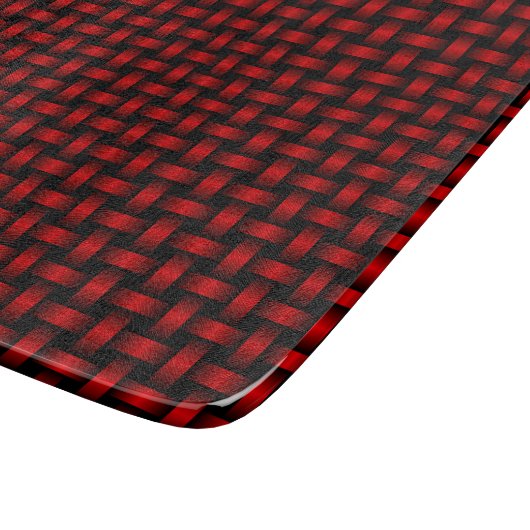 Red Black Weave Pattern Schneidebrett (Ecke)