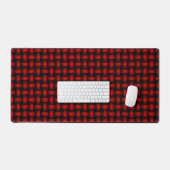 Red Black Weave Pattern Schreibtischunterlage (Tastatur & Maus)