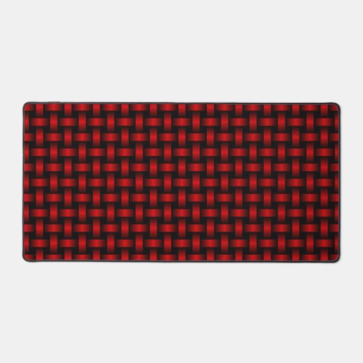 Red Black Weave Pattern Schreibtischunterlage (Vorderseite)
