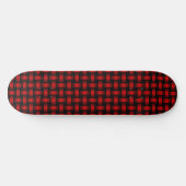 Red Black Weave Pattern Skateboard (Horizontal)