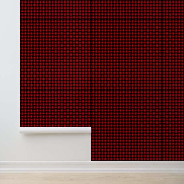 Red Black Weave Pattern Tapete (Anwendung)