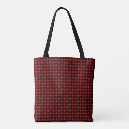 Red Black Weave Pattern Tasche (Rückseite)