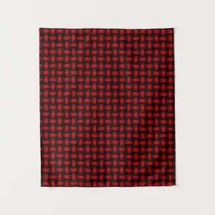 Red Black Weave Pattern Wandteppich