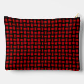 Red Black Weave Pattern Zubehörtasche (Rückseite)