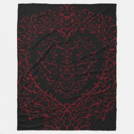 Red Black Wedding Gothic Herz Schönes Elegantes Fleecedecke