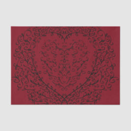 Red Black Wedding Gothic Herz Schönes Elegantes Seidenpapier