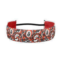 Red Black White Abstract Haida Face Native Art