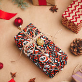 Red Black White Abstract Haida Face Native Art Geschenkpapier