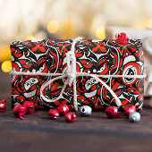 Red Black White Abstract Haida Face Native Art Geschenkpapier