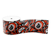 Red Black White Abstract Haida Face Native Art Ripsband (Spule)