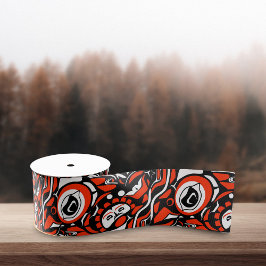 Red Black White Abstract Haida Face Native Art Ripsband