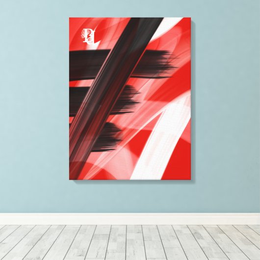 Red Black White Abstract  Leinwanddruck (Insitu (Holzboden))