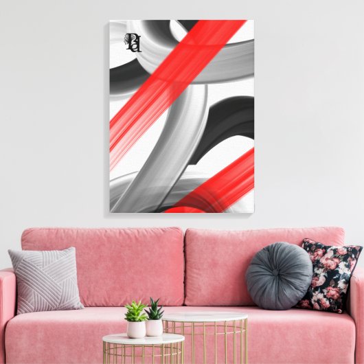 Red Black White Abstract  Leinwanddruck (Insitu (Wohnzimmer))
