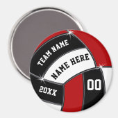 Red, Black, White, Cheap Volleyball Team Geschenke Magnet (Vorderseite/Rückseite)