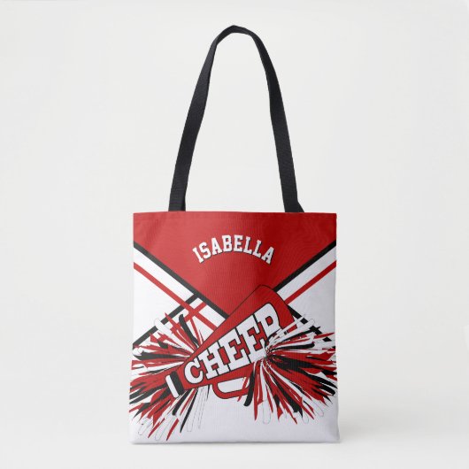 Red, Black & White Chereleader Design Tasche (Vorderseite)