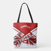 Red, Black & White Chereleader Design Tasche (Rückseite)